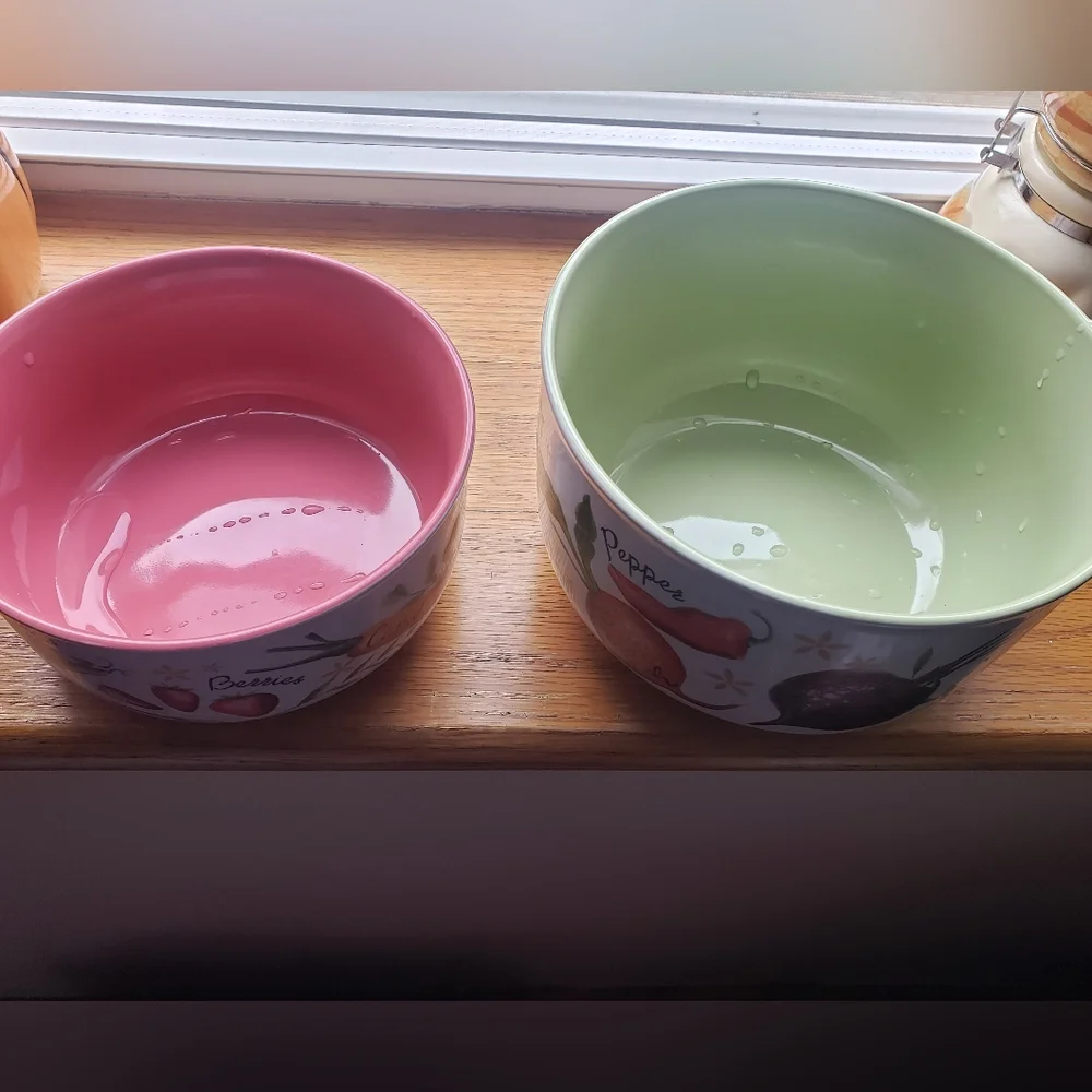 2 Ceramic food storage container and an airtight lid with a steam vent.